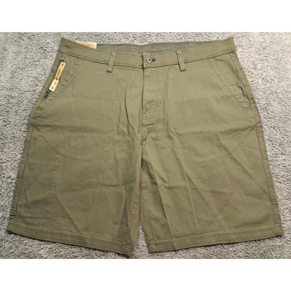 New WP Weatherproof Utility Short Mens Sz 40 Stretch Ripstop  10" Inseam Khaki